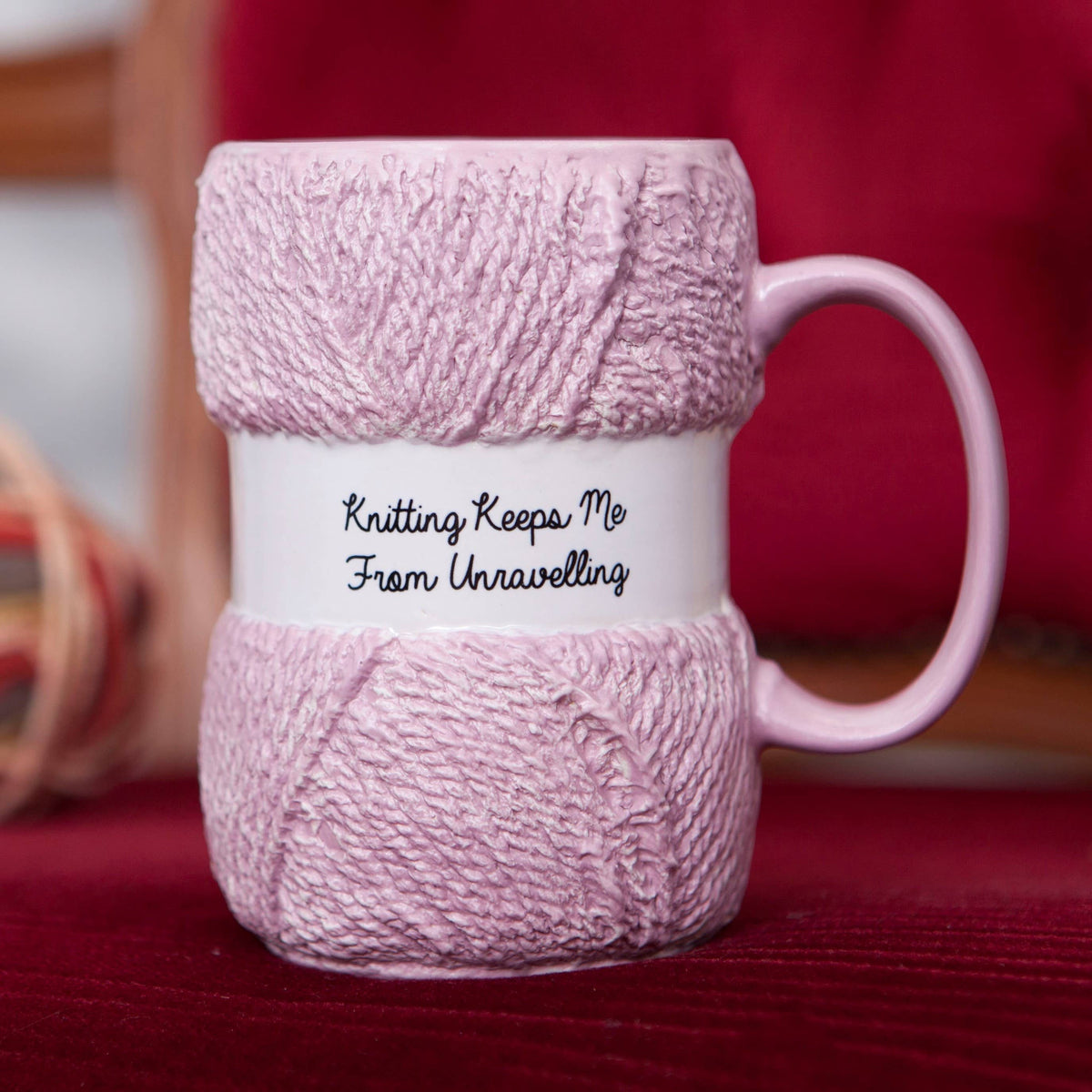 Knitting Mug – Keeps Me From Unravelling – Knitting Gifts