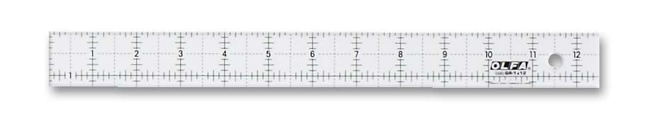 RULER OLFA FROSTED ACRYL 1X12 COMPANION