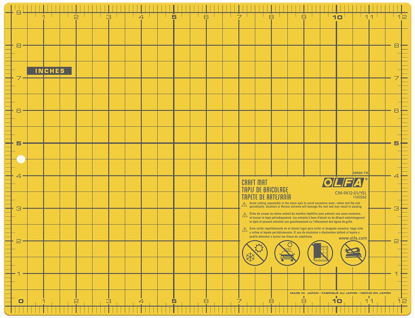 OLFA YELLOW CUTTING MAT 9IN X 12IN