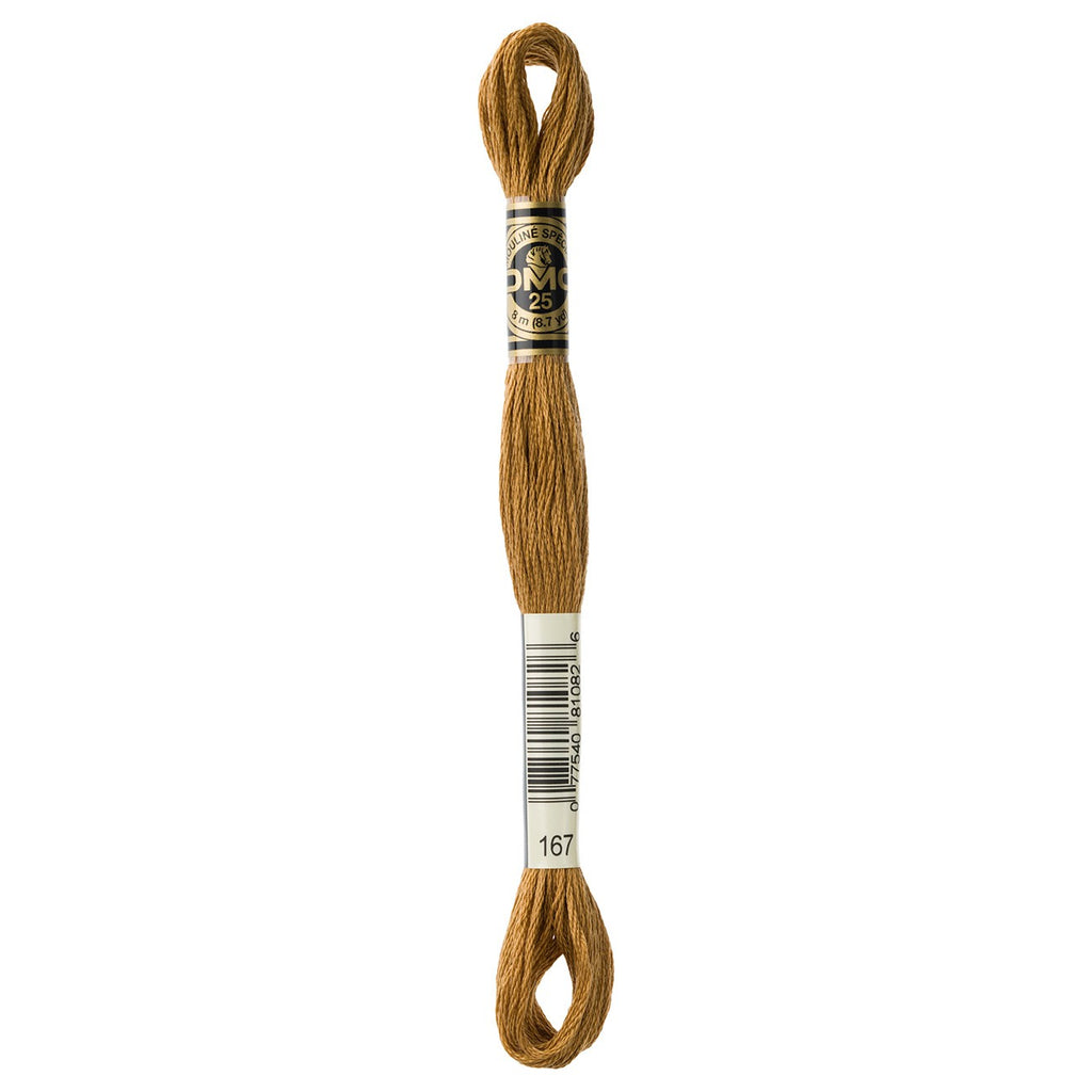 DMC embroidery floss – VERY DARK YLW BGE (167)
