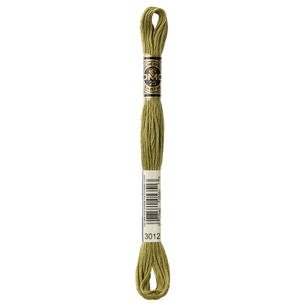 DMC embroidery floss – MED KHAK GRN (3012)