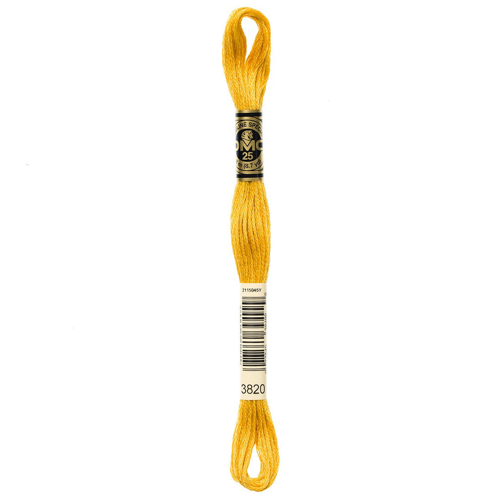 DMC embroidery floss – DARK STRAW (3820)