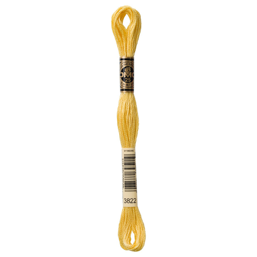 DMC embroidery floss – LIGHT STRAW (3822)