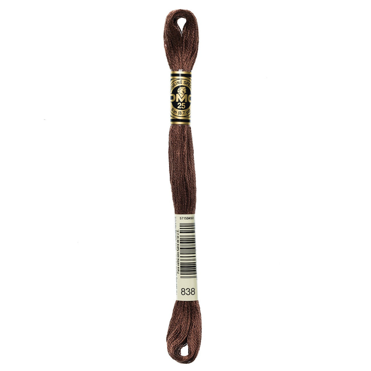 DMC embroidery floss – VERY DARK BGE BRN (838)