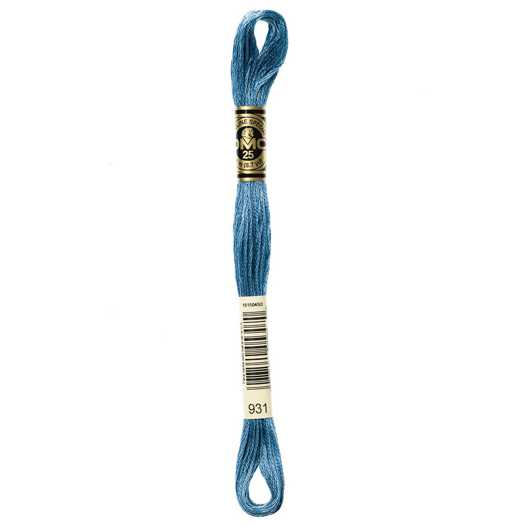 DMC embroidery floss – MED ANT BLU (931)