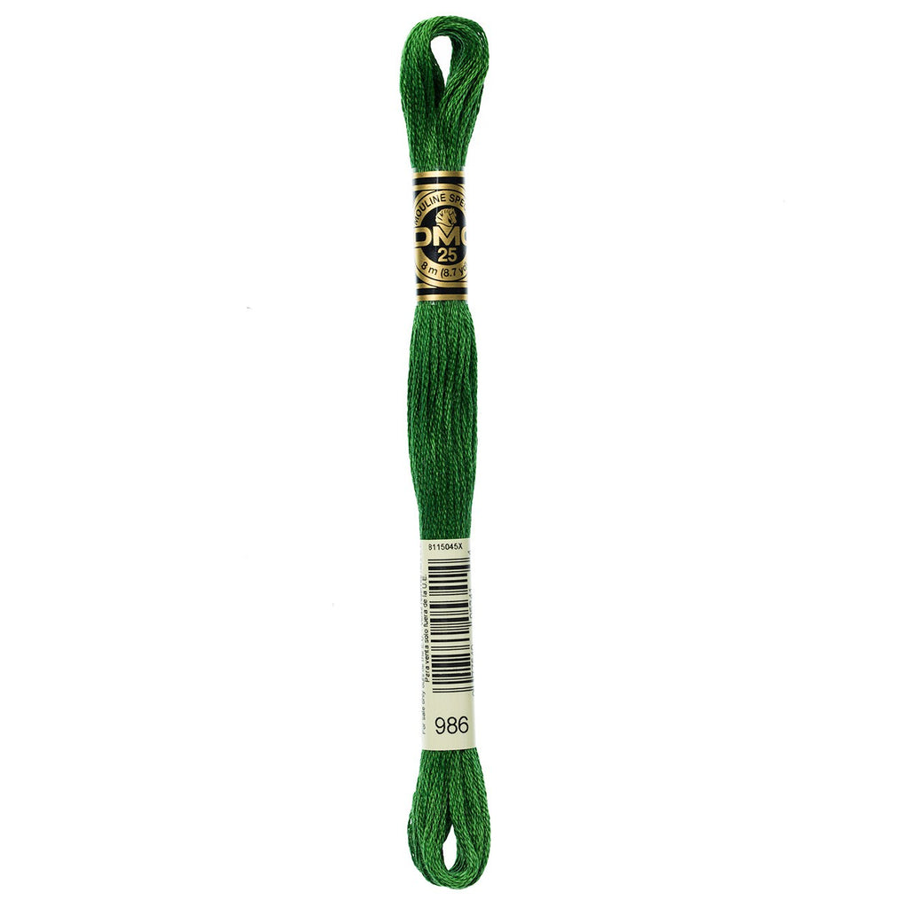 DMC embroidery floss – VERY DARK FRST GRN (986)