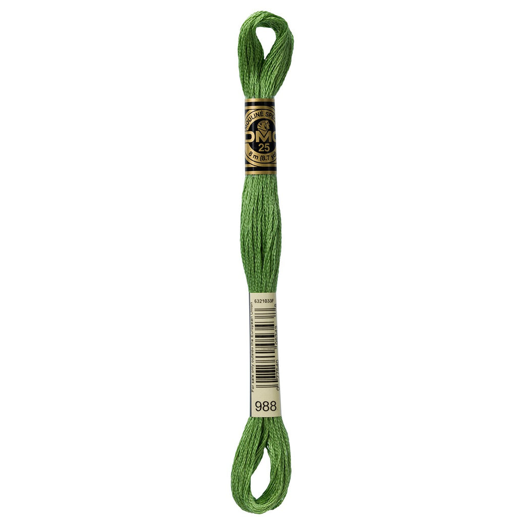 DMC embroidery floss – MED FRST GRN (988)