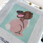 Hopeful Bunny Needlepoint Kit — 13-ct Printed Canvas, Hand-Dyed Wool-Silk Thread