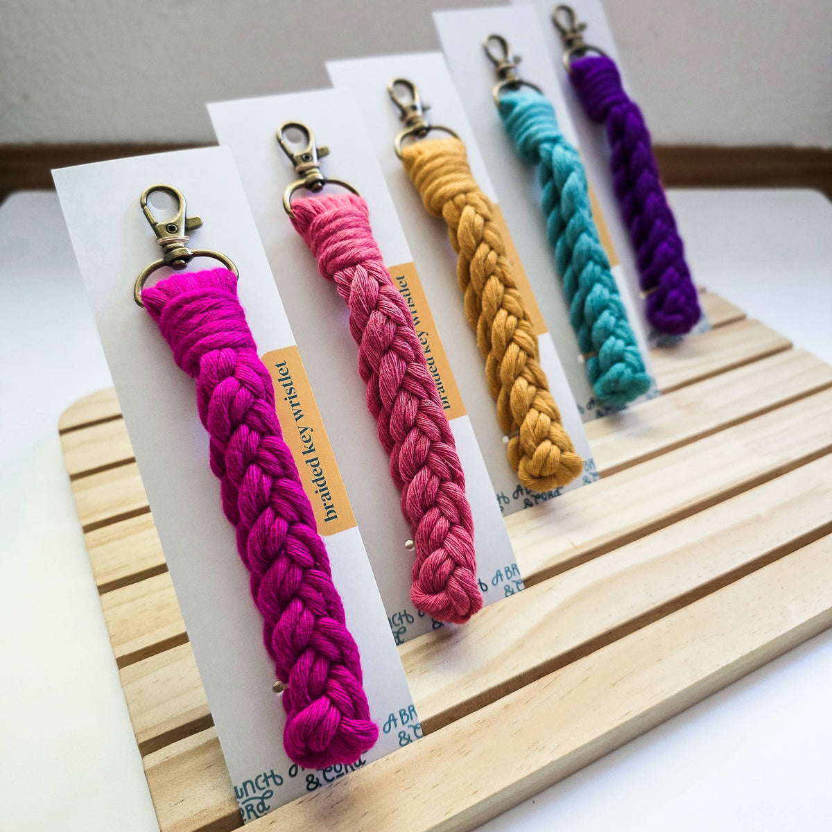 Macrame Key Wristlets – Brights (5) Pack