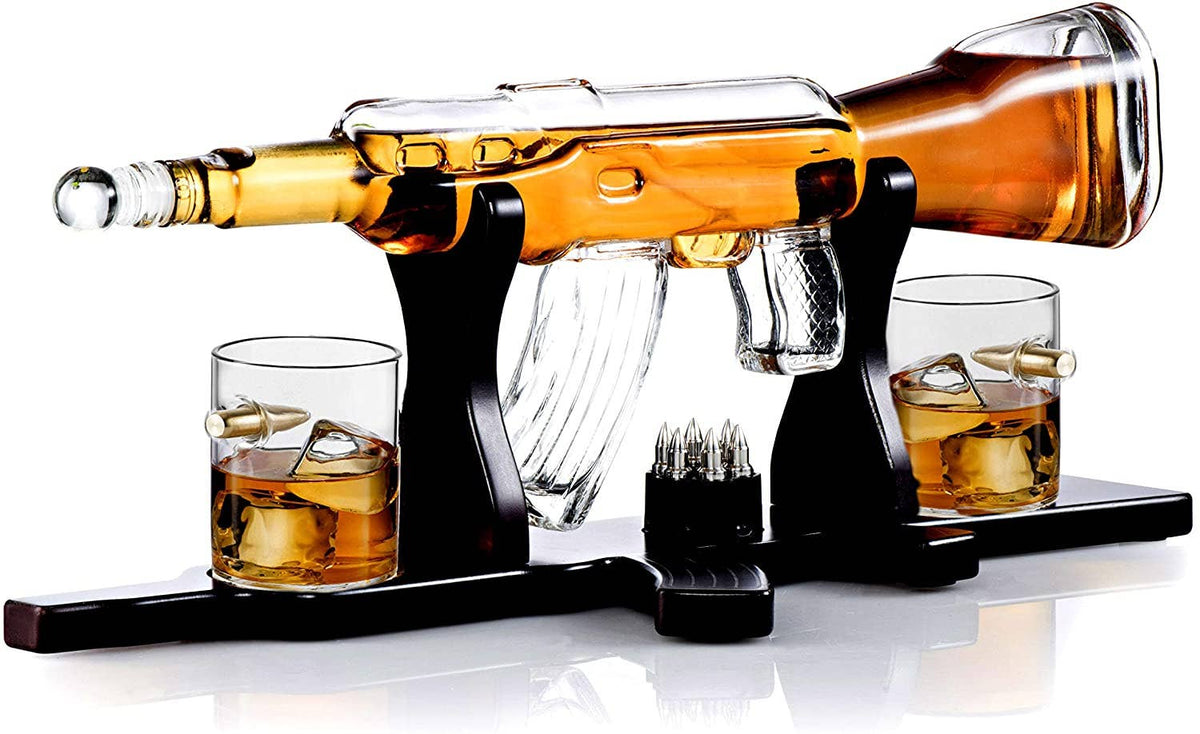 Bezrat Gun Decanter With 2 Glasses