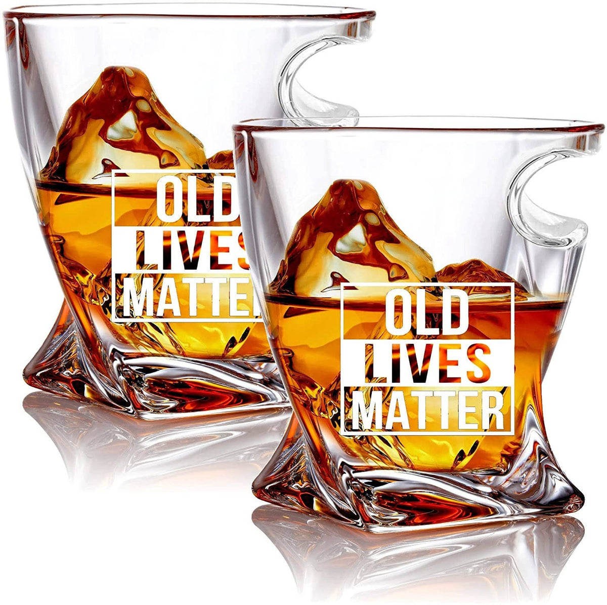 Bezrat Old Lives Matter Whiskey Glass – 2Pk