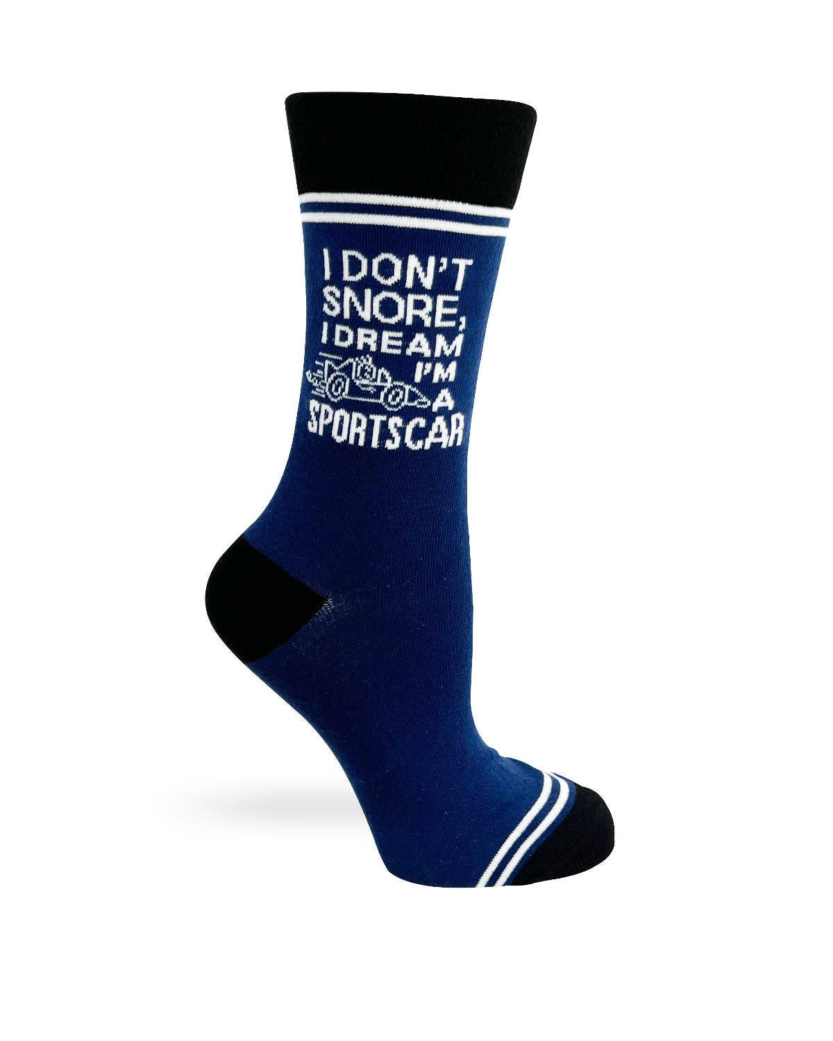 I Don't Snore, I Dream I'm a Sports Car – Hey Now Unisex Crew Socks