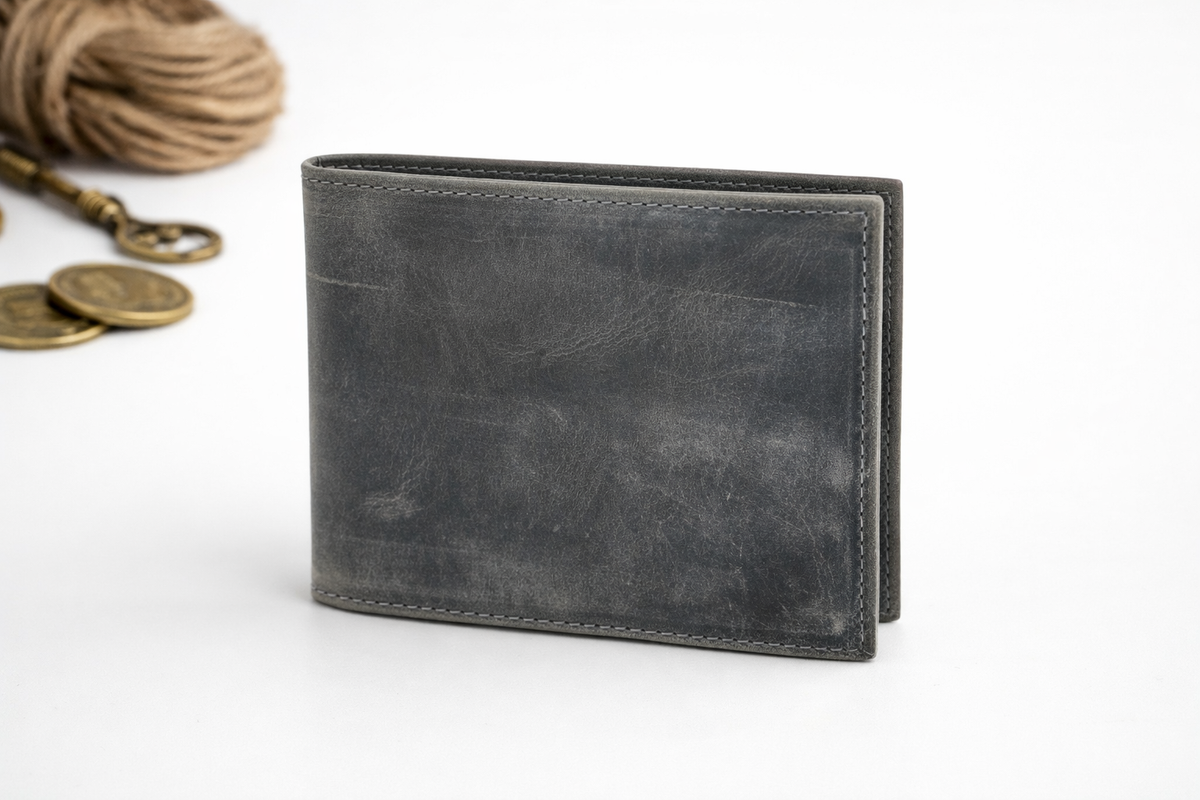 Full Grain Leather Wallet, Leather Bifold Mens Wallet