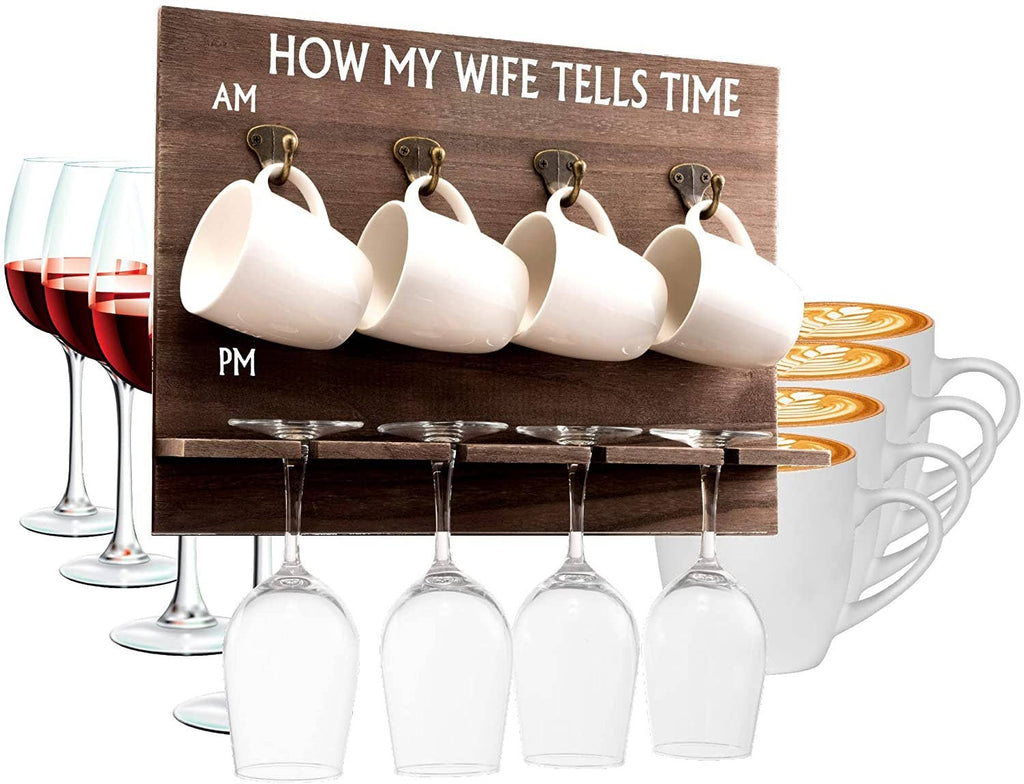 How My Wife Tells Time Wooden Wine Rack