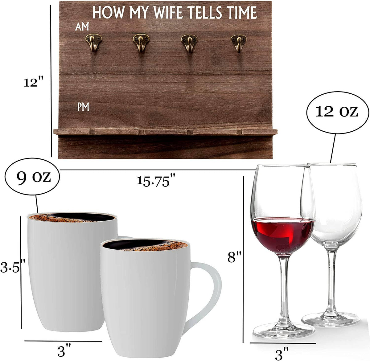 How My Wife Tells Time Wooden Wine Rack