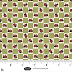 Blank Quilting Lake Night Serenade Ladybug Check green fabric 4301-60