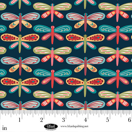 Blank Quilting Lake Night Serenade Butterflies navy fabric 4306-77