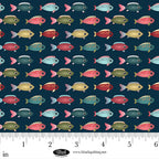 Blank Quilting Lake Night Serenade Tiny Fish navy fabric 4307-77