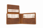 Men’s Full-Grain Crazy Leather Bifold Wallet with ID Window