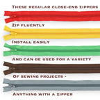 Zipper Sets – 44 pcs/box – 22 colors – Small 8in