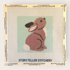 Hopeful Bunny Needlepoint Kit — 13-ct Printed Canvas, Hand-Dyed Wool-Silk Thread