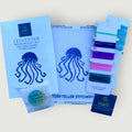 Jellyfish Needlepoint Kit — 18-ct Printed Canvas, Hand-Dyed Wool-Silk Thread