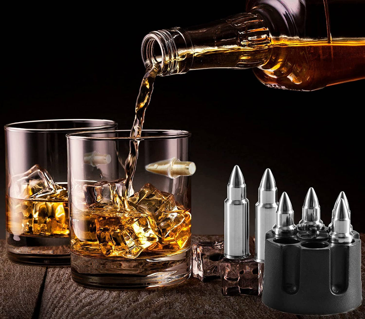 Bezrat Gun Decanter With 2 Glasses