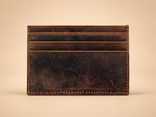 Leather Minimalist Card Holder Wallet, Finished edges