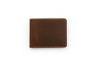 Men’s Full-Grain Crazy Leather Bifold Wallet with ID Window