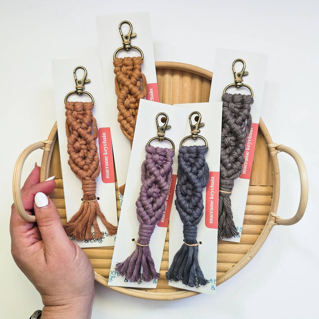 Macrame Keychains – Neutrals (5) Pack