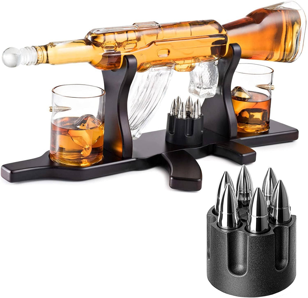 Bezrat Gun Decanter With 2 Glasses