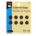 Sew-On Snaps Size 1 Black