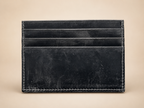 Leather Minimalist Card Holder Wallet, Finished edges