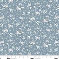 Floral Farmyard - Denim Blue