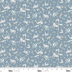 Floral Farmyard - Denim Blue