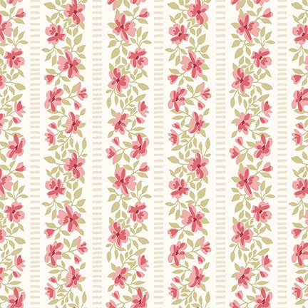 Floral Stripe - Parchment