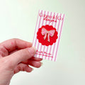 Pink Bow Needlepoint Needle minder, Aesthetic Needle minder, Whimsical Needle minder