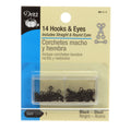 HOOKS EYES & LOOPS BLK SZ1 14CT