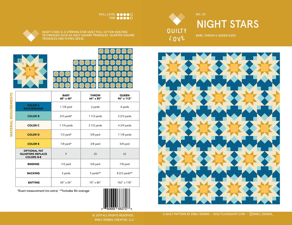 Christmas Night Stars Quilt Kit