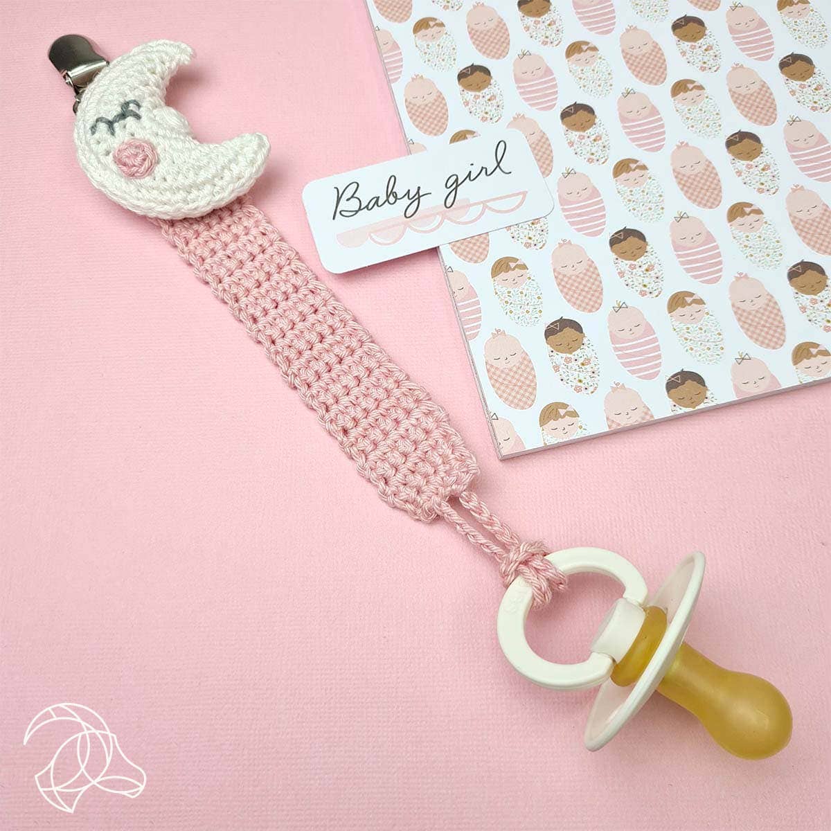 DIY Crochet Kit – Pacifier Clip Moon