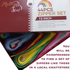Zipper Sets – 44 pcs/box – 22 colors – Large 18in