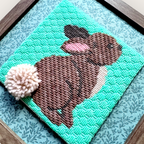 Hopeful Bunny Needlepoint Kit — 13-ct Printed Canvas, Hand-Dyed Wool-Silk Thread