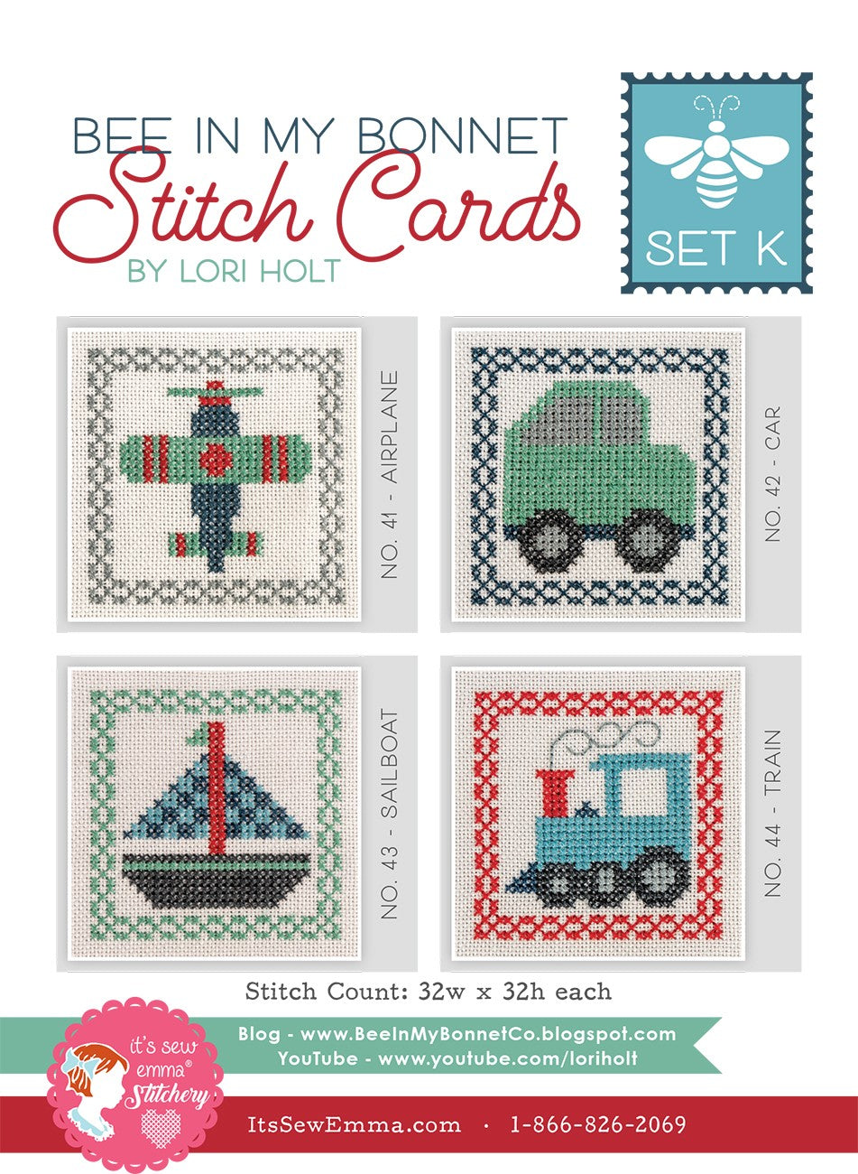 BEE IN MY BONNET CARDS SET Cross Stich
