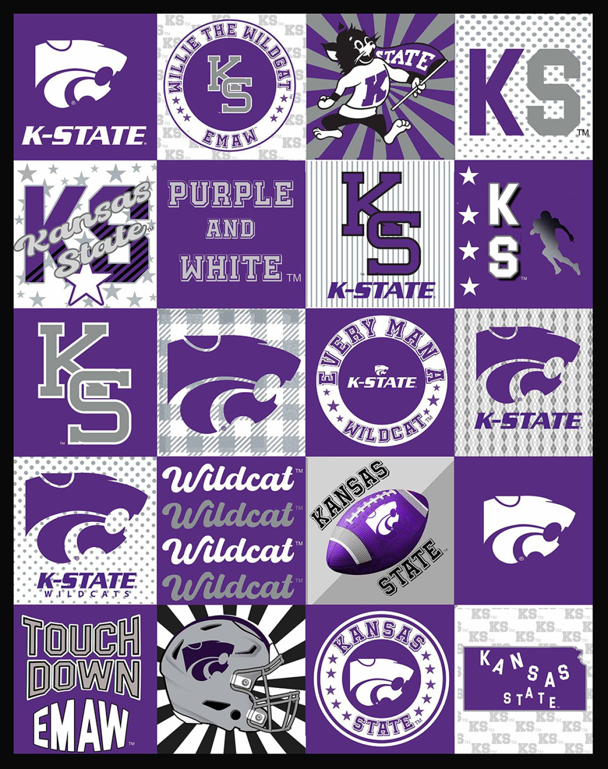 Kansas State T-Shirt Minky Panel