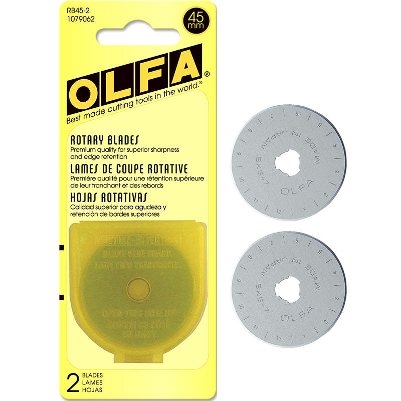 OLFA RB45-2 45mm rotary cutter replacement blades two-pack