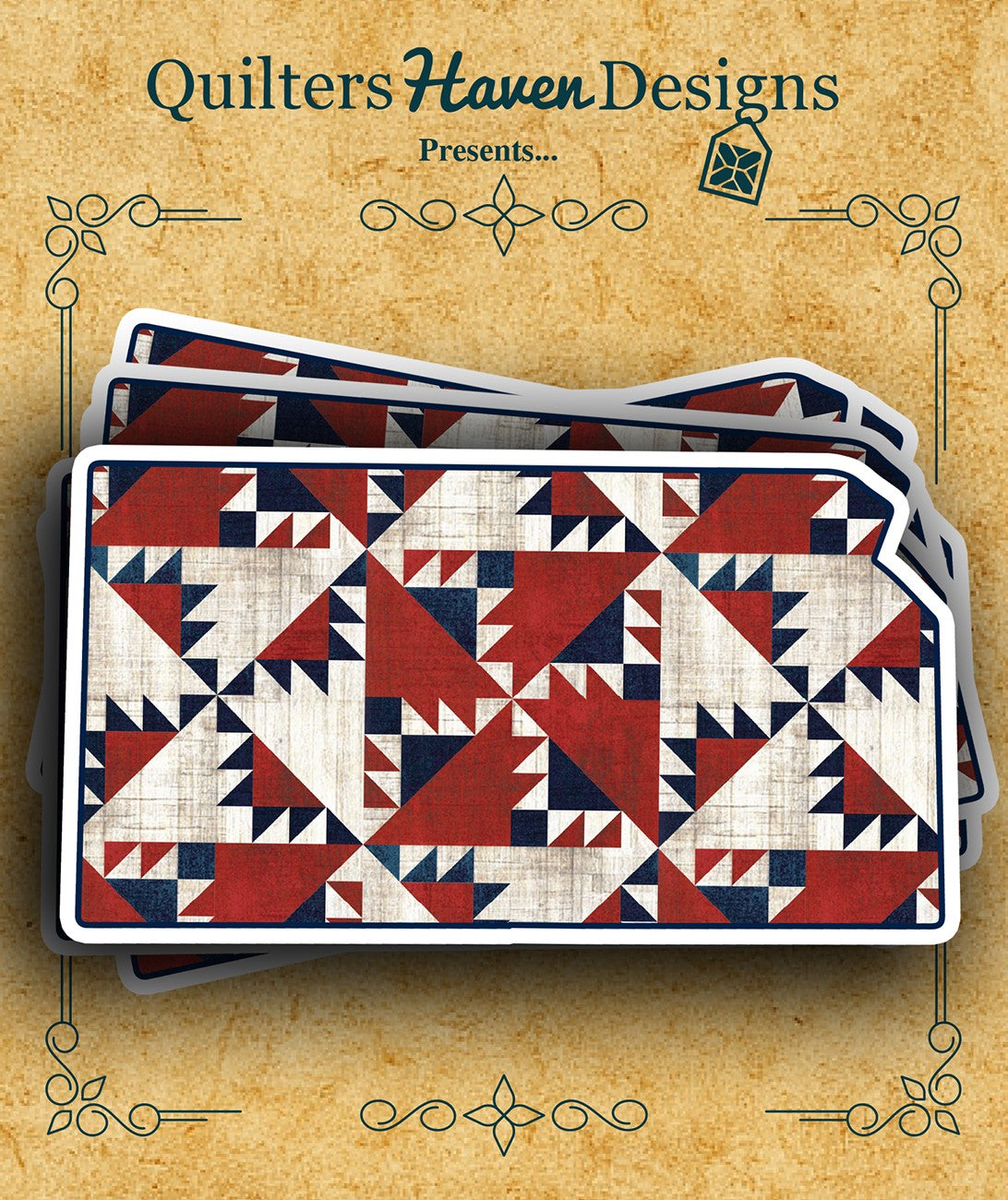 FREEDOM QUILT STICKER KANSAS 6PK