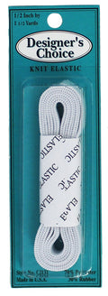 Draw cord Elastic 1/2IN X 1-1/2YD WHITE
