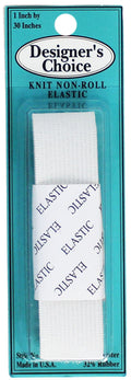 No-Roll Knit Elastic - 1 Inch x 30 Inches - White