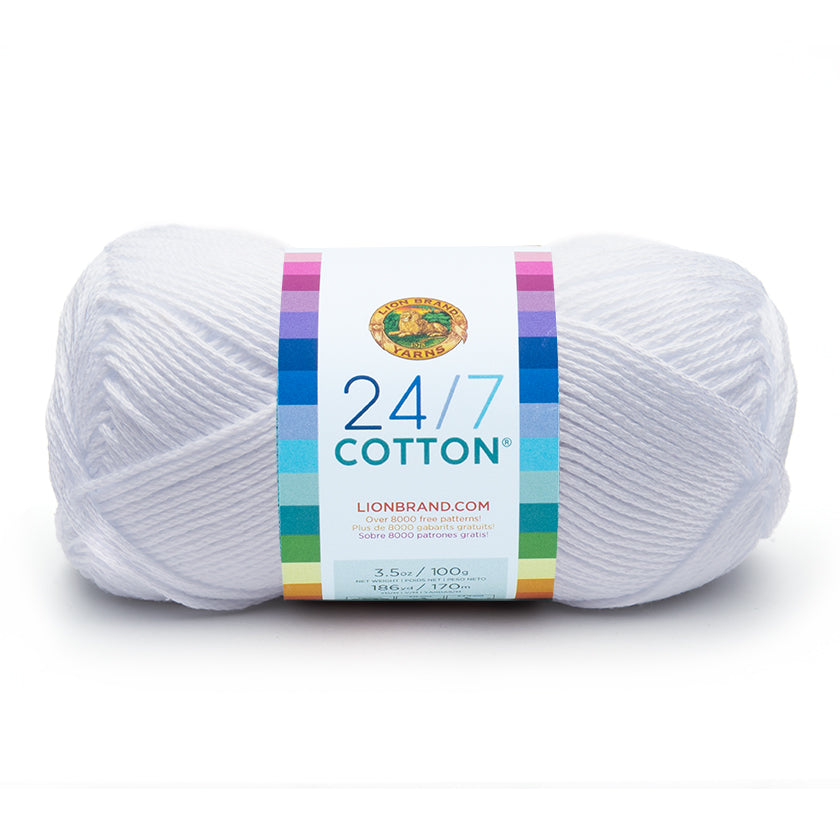 Lion Brand Yarn 24/7 Cotton White
