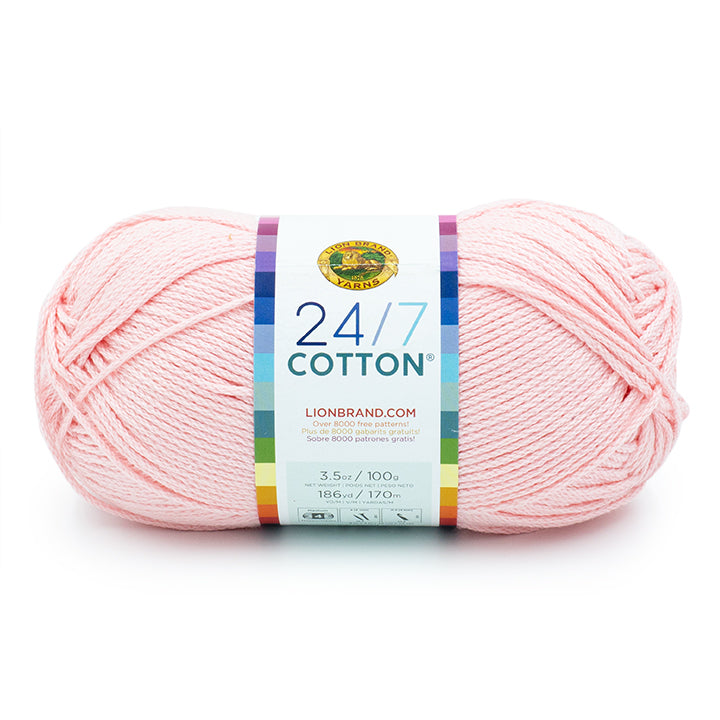 Lion Brand Yarn 24/7 Cotton Pink Lemonade